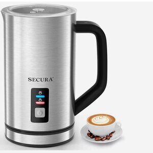 Large Secura Milk Frother Electric Milk Steamer Stainless Steel 16 oz Automatic